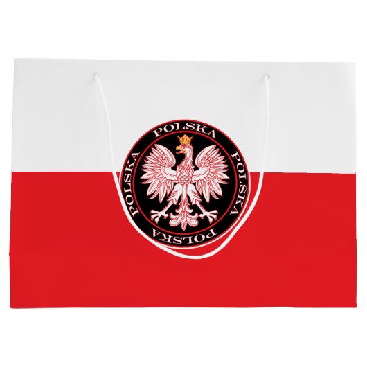 Round Red Polska Eagle Groot Cadeauzakje (Achterkant)