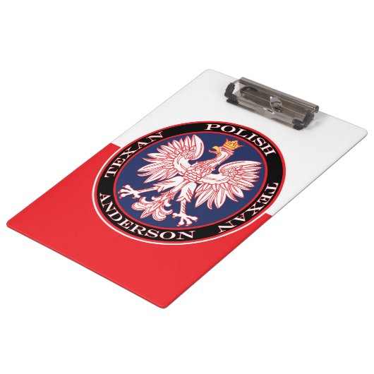 Round Red Polska Eagle Klembord (Gekanteld)