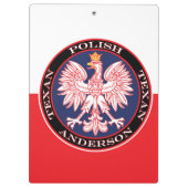 Round Red Polska Eagle Klembord (Achterkant)