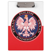 Round Red Polska Eagle Klembord (Voorkant)