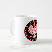 Round Red Polska Eagle Koffiemok (Voorkant links)