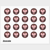 Round Red Polska Eagle Ronde Sticker (Vel)