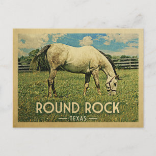 Round Rock Texas Horse Boerderij — Vintage Travel Briefkaart