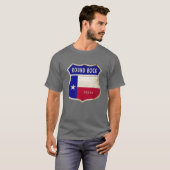 Round Rockeas Crest Vlag Ontwerp grappig T-shirt (Voorkant volledig)