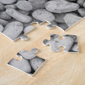 Round Rocks Black en White Photo Puzzle Legpuzzel (Zijkant)