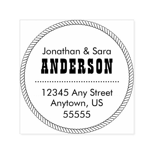 Round Rope Lijst retouradres Zelfinktende Stempel (Design)