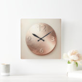 round rose gold plate vierkante klok (Huis)