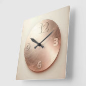round rose gold plate vierkante klok (Hoek)