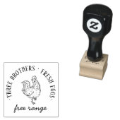 Round Rustic Custom Farm Name | Information Egg  Rubberstempel (Gestempeld)