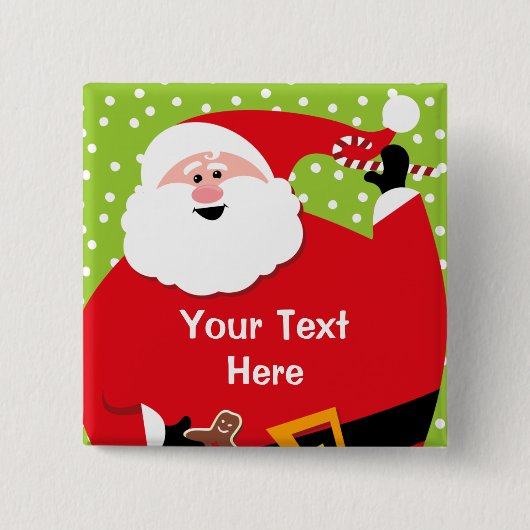 Round Santa Custom Button (Voorkant)