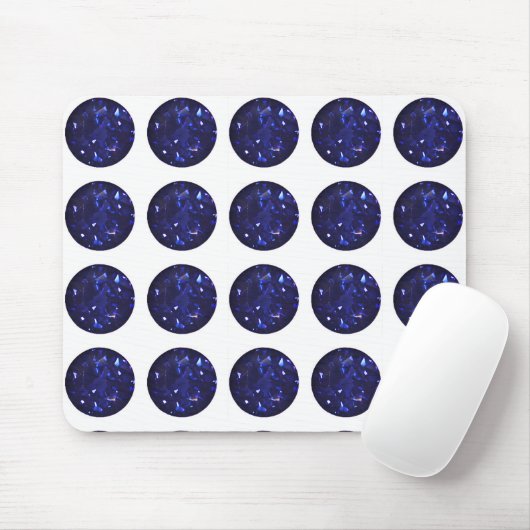 Round Sapphire Gemstone Pattern Mousepad Muismat (Met muis)