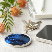 Round Sapphire Sleutelhanger (Zijkant)