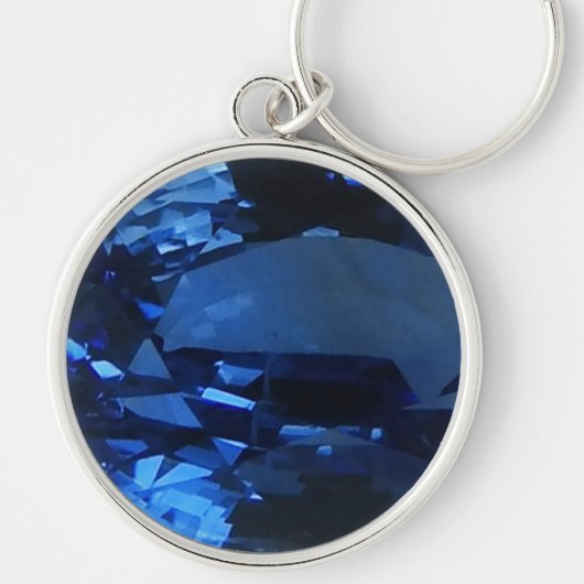 Round Sapphire Sleutelhanger (Voorkant)