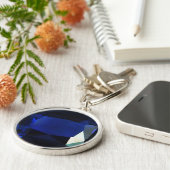 Round Sapphire Sleutelhanger (Zijkant)