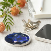 Round Sapphire Sleutelhanger (Zijkant)