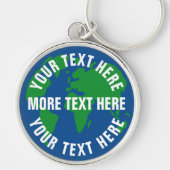 Round save planet wereldkaart premium sleutelhange sleutelhanger (Voorkant)