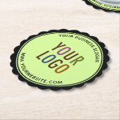 Round Scalloped Edge Paper Onderzetters Company Lo (Gekanteld)