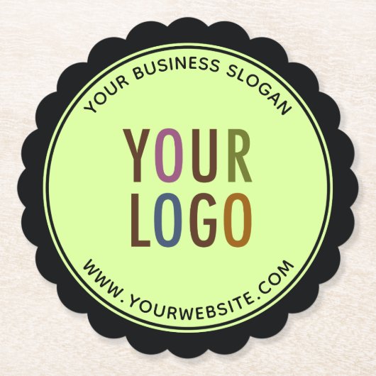 Round Scalloped Edge Paper Onderzetters Company Lo (Voorkant)