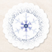Round snowflake kartonnen onderzetters (Voorkant)