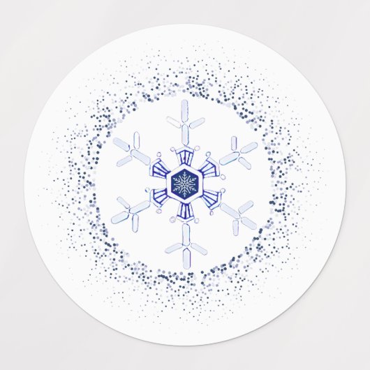 Round snowflake labels (Design 2)