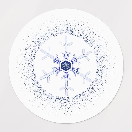Round snowflake labels (Design 1)