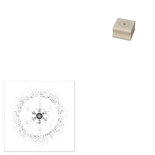 Round snowflake rubberstempel (Gestempeld)