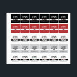 Round Square Washable Clothing ID Red, Black, Gray Labels<br><div class="desc">Red,  Black,  White,  and Gray washable clothing sticker with JBHS VMA logo. Customize name and phone number.</div>