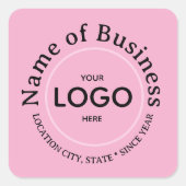 Round Sticker Custom PINK Commercial Logo Mark (Voorkant)