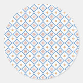 Round sticker design with a white background (Voorkant)