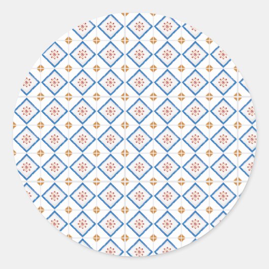 Round sticker design with a white background (Voorkant)