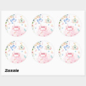 round sticker first birthday party butterfly garde (Vel)