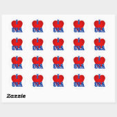 Round Sticker/I Heart USA Ronde Sticker (Vel)