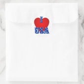 Round Sticker/I Heart USA Ronde Sticker (Tas)