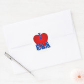 Round Sticker/I Heart USA Ronde Sticker (Envelop)