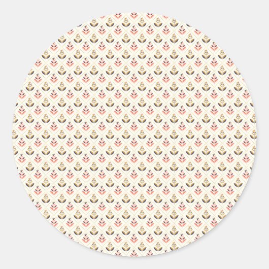 Round stickers featuring a pattern of pastel  (Voorkant)