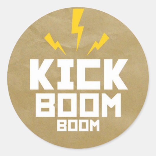 Round Stickers Kick Boom Boom (Voorkant)