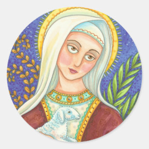 ROUND-STICKERS VOOR Mary EN Lamb CLASSIC Ronde Sticker