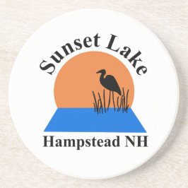 Round Sunset Lake Coaster Zandsteen Onderzetter