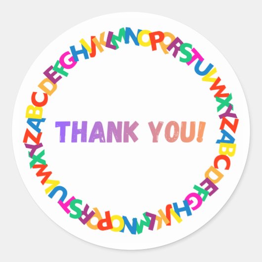 Round Thank You Sticker (Voorkant)