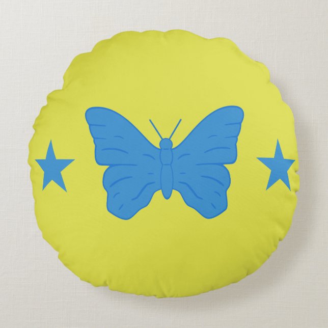 Round Throw Pillow with flag of Bady Bassit Rond Kussen (Voorkant)