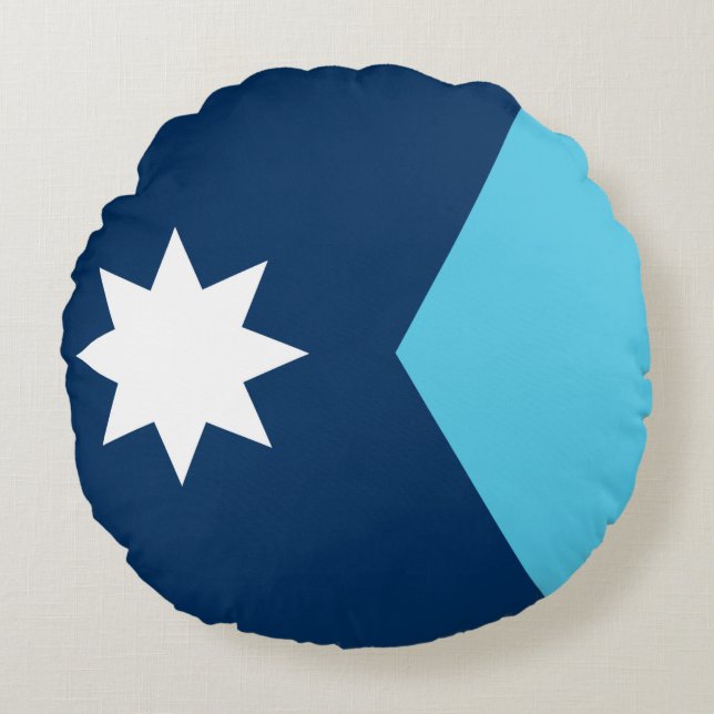 Round Throw Pillow with flag of Minnesota Rond Kussen (Voorkant)