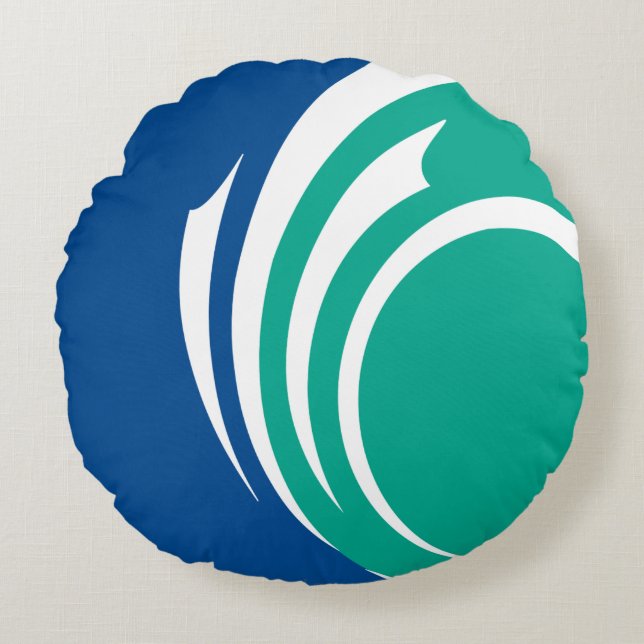 Round Throw Pillow with flag of Ottawa Rond Kussen (Voorkant)