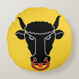 Round Throw Pillow with flag of Uri, Switzerland Rond Kussen