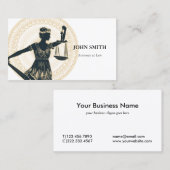 Round Totem Lady Justice Professionele advocaat Visitekaartje (Voorkant / Achterkant)