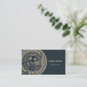 Round Totem Lady Justice Professionele advocaat Visitekaartje (Staand voorkant)