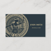Round Totem Lady Justice Professionele advocaat Visitekaartje (Voorkant)