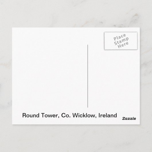 Round Tower, Glendalough, Co. Wicklow, Ierland Briefkaart (Achterkant)
