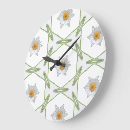 Round Wall Clock - Geometric Daisy Design Grote Klok (Hoek)