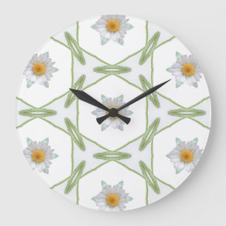 Round Wall Clock - Geometric Daisy Design Grote Klok