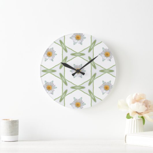 Round Wall Clock - Geometric Daisy Design Grote Klok (Huis)